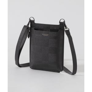 ウエストポーチ エンボスチェックスマートフォンケース