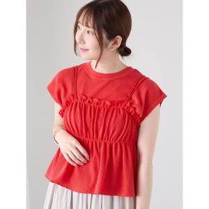tシャツ ワッフルビスチェセットTシャツ レディース