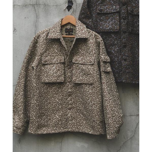 ブルゾン アウター カモ ジャカード ミリタリー シャツ ジャケット メンズ