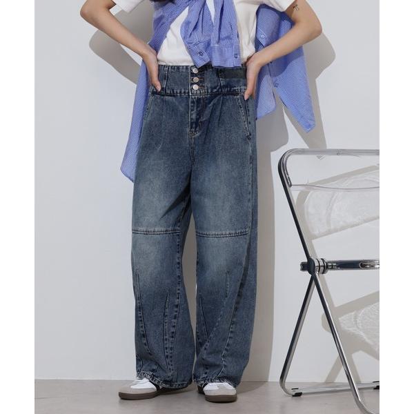 ジーンズ デニム デニムパンツ .works　デニム３つ釦バレルレッグパンツ レディース