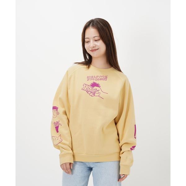 トレーナー スウェット “CAT”＆“DOG” norahi 裏起毛ラグランクルースウェット レディ...