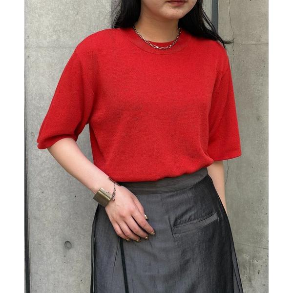 ニット セーター 「＆g'aime」ハーフスリープニット　Half-Sleeve Knit Top ...