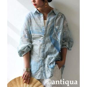 DAY CLOSET ブラウス シャツ レディース レトロ柄スタンドカラーシャツ