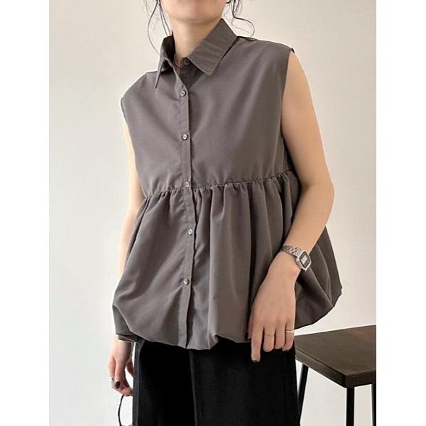 ブラウス シャツ ティアードバルーンスリーブシャツ レディース