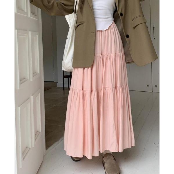 スカート タイアードマキシスカート