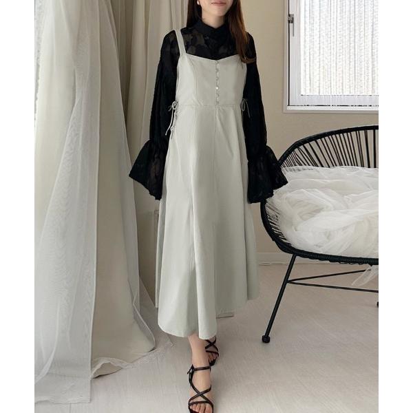 ワンピース ティアードデザインロングキャミワンピース