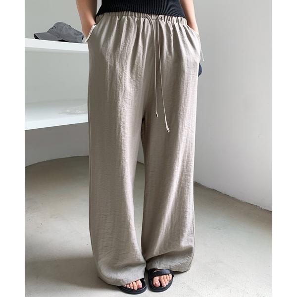 パンツ リネンワイドパンツ レディース