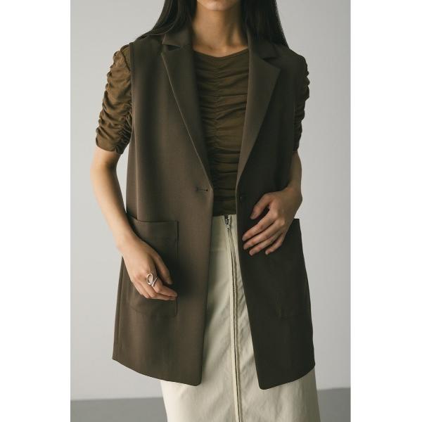 ベスト ジレ ワンボタンルーズベスト レディース