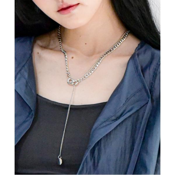 ネックレス ロングチェーンアシメネックレス レディース