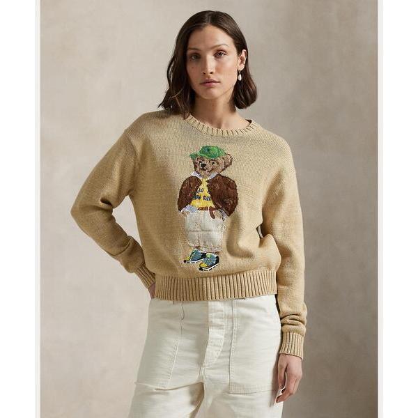 ニット セーター Polo ベア コットン クルーネック セーター レディース