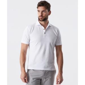 ポロシャツ クラッシュジオメボーダーポロシャツ メンズ