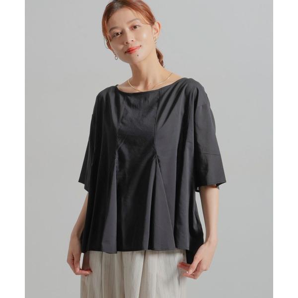 ブラウス シャツ コットンレーヨンフレアTブラウス レディース