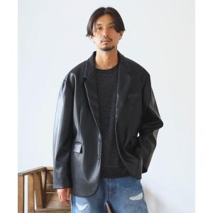 ジャケット テーラードジャケット ambiance / フェイクレザー ジャケット メンズ レディース