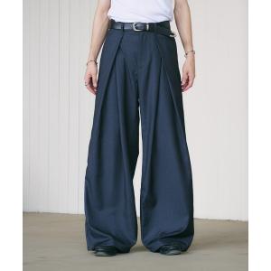 Adoon plain スラックス High Density Gabardine 2-Tuck Wide Slacks