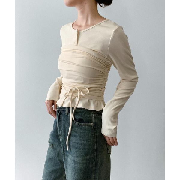 tシャツ 「on:nue」「着用動画あり！/3way/2点セット」 ドローストリングリブカットソーア...