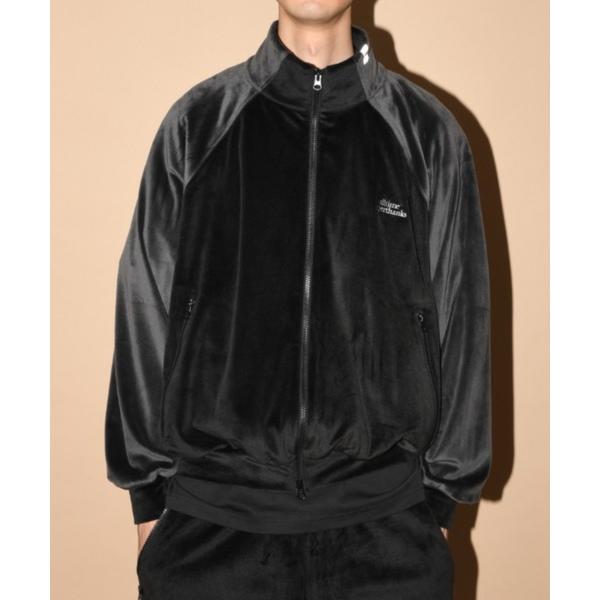 ブルゾン アウター ベロアコンビネーションブルゾンVelour Panel Stand-collar...