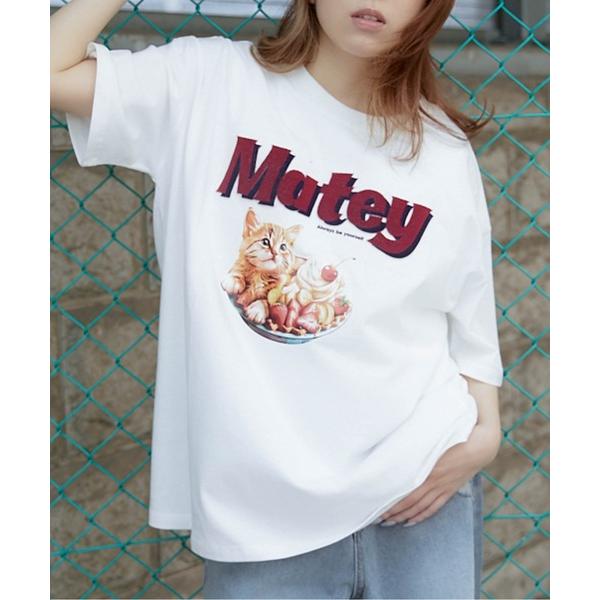 tシャツ 「ロゴ映え×キャットグラフィック」カジュアルTシャツ レディース