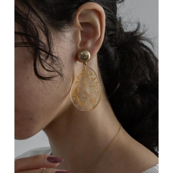 ピアス ニュアンスラメプレートマットピアス レディース