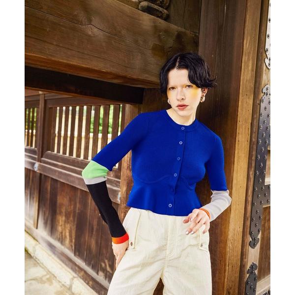 カーディガン BLOCKING PEPLUM KT CD レディース