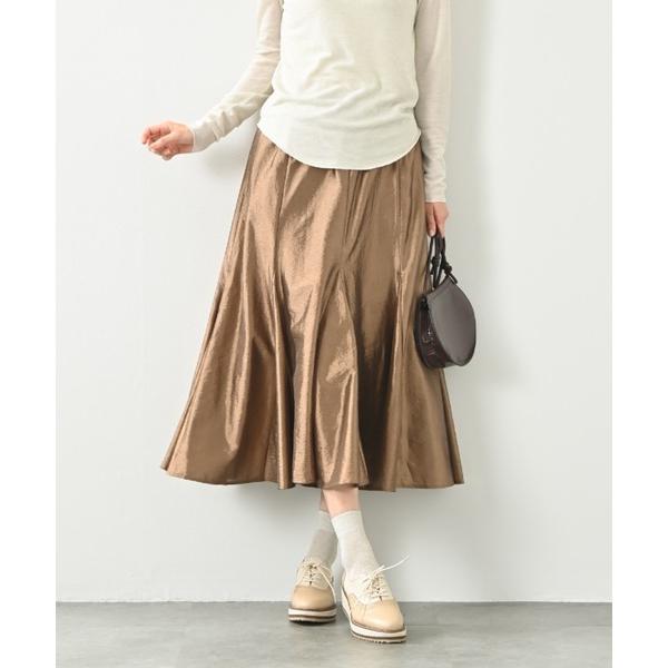 スカート ブライトライトクロスフレアースカート｜上品 光沢 軽やか フレア スカート