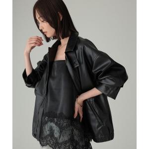 カバーオール フェイクレザーカバーオール レディース