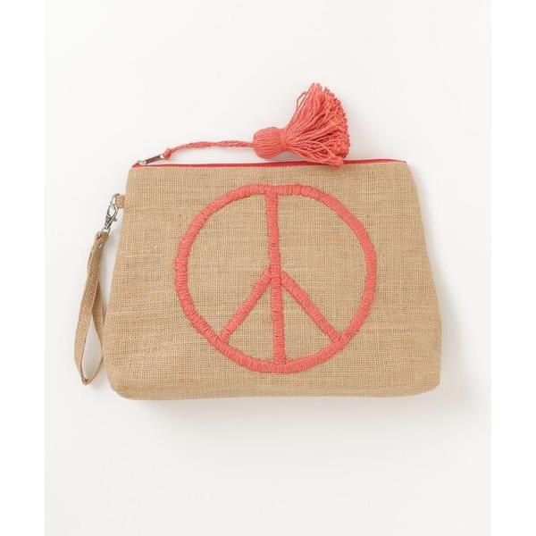 クラッチバッグ パーティーバッグ 「Swaraj/スワラージ」PEACE刺繍・ジュートタッセルクラッ...