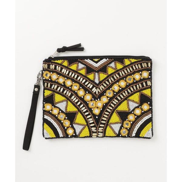 クラッチバッグ パーティーバッグ 「Swaraj/スワラージ」幾何学ミラービーズバッグ（手刺繍ビーズ...