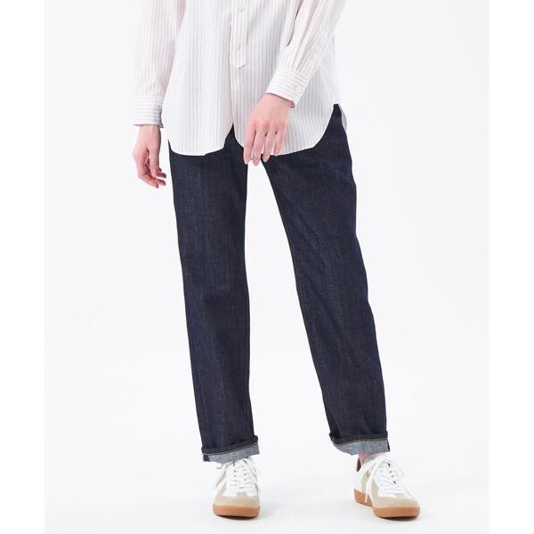 ジーンズ デニム デニムパンツ コットンリネンデニムストレートフィット レディース
