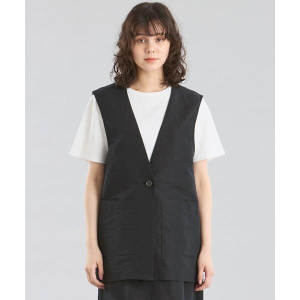 ベスト ジレ GREY LABEL リネンナイロンジレ レディース