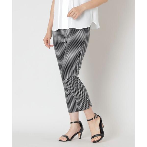 パンツ ウインドウペン スリムパンツ レディース