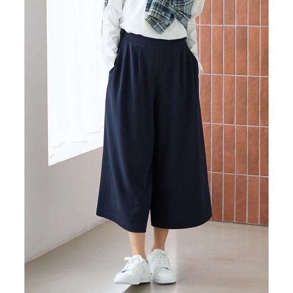 ワイドパンツ パンツ カット素材ガウチョパンツ レディース