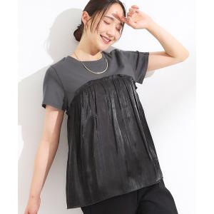 tシャツ 半袖 「S-LL/ひんやり」インせず決まる ビスチェ風ドッキングトップス レディース