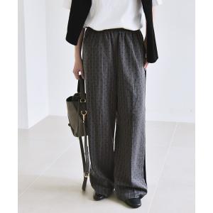 quaranciel パンツ quaranciel: ツイード タック ワイド パンツ