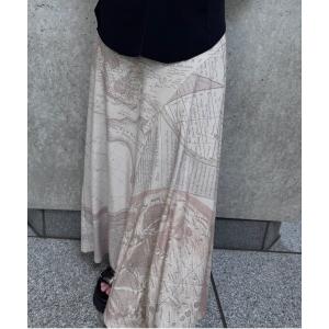 ロング スカート CARTOGRAPHIC PATTERN CUT SKIRT