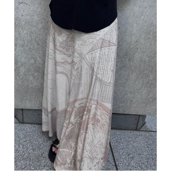 スカート CARTOGRAPHIC PATTERN CUT SKIRT