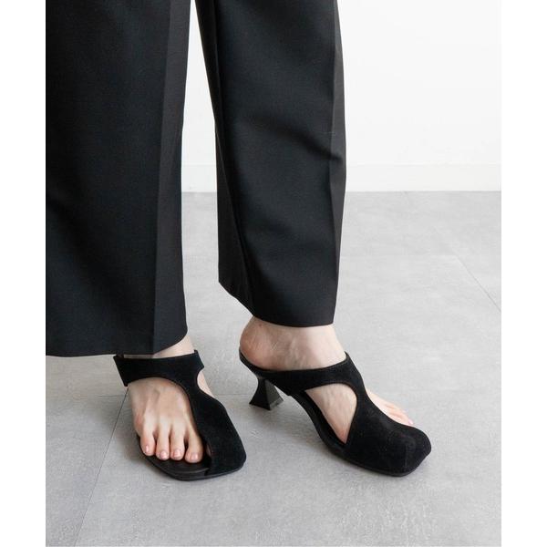 サンダル アシンメトリーミュールサンダル レディース