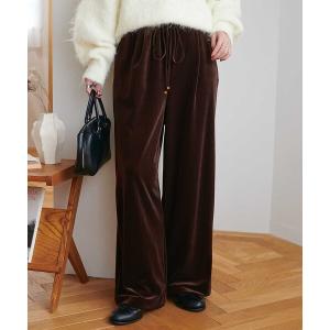 パンツ ベロアワイドパンツ レディース