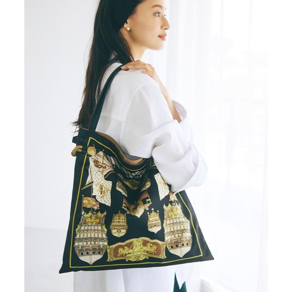トートバッグ 「TREASURE TOPKAPI」マイルドサテン スカーフ柄 トートバッグ レディー...