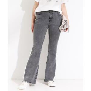 ジーンズ デニム デニムパンツ 「ひんやり/S-LL」ストレッチフレアデニム レディース