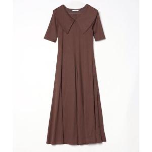 「ADIRA」 半袖ワンピース MEDIUM ブラウン レディース