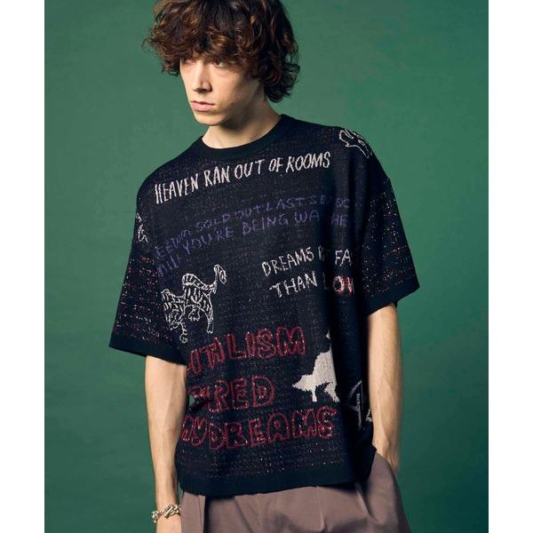 セーター ニット 「UNISEX」Prime-Over RAKUGAKI Short Sleeve ...