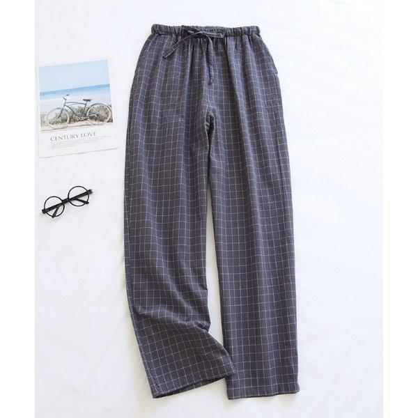 パンツ メンズ 綿100％ チェックパジャマパンツ メンズ