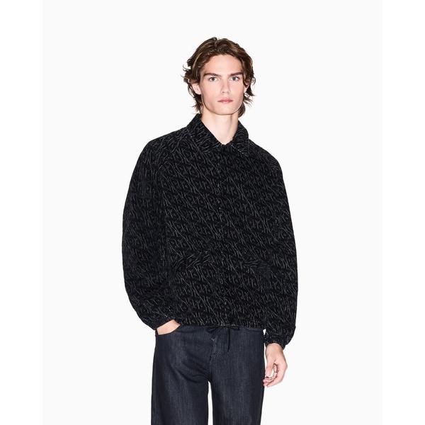 デニムジャケット gジャン 「A|X アルマーニ エクスチェンジ」オールオーバーロゴ ジャカードデニ...