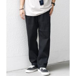 パンツ SHIPS any:「洗濯機可能」リネン混 2タック セミワイド イージーパンツ メンズ