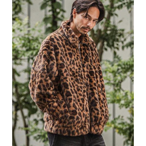 コート ジャケット mj10919-Oversized Leopard Fleece Jacket ...