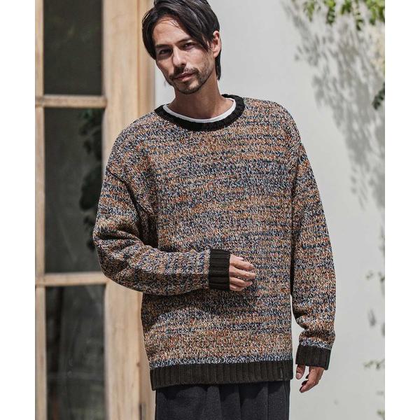 セーター ニット mn3154-Mix Yarn Crew Neck Knit Pullover ク...