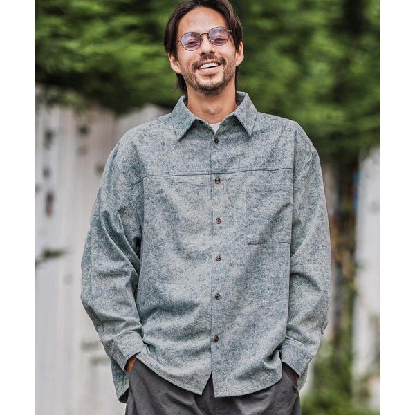 シャツ ms6183-Vintage Like Fade Print Oversized Shirt...