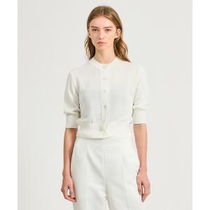 カーディガン ESTNATION / ペーパーヤーン クルーカーディガン レディース