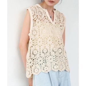 ベスト ジレ クロシェベスト レディース