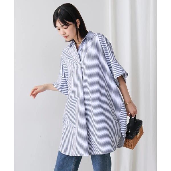 ブラウス シャツ テックコットンオーバーサイズチュニック レディース